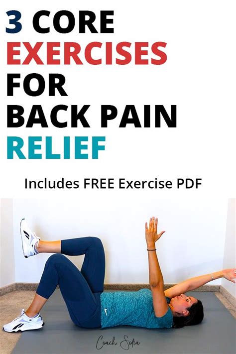 3 Beginner Core Strengthening Exercises For Back Pain (Free PDF Included!) - Coach Sofia Fitness