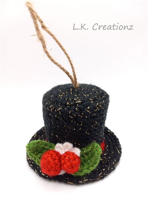 Snowman Hat Christmas Ornament Crochet Pattern - Etsy