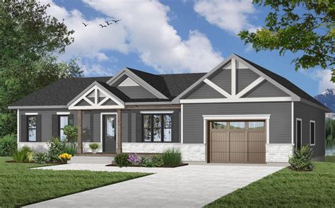 Rugged Ranch Home Plan With Attached Garage - 22477DR | Architectural Designs - House Plans