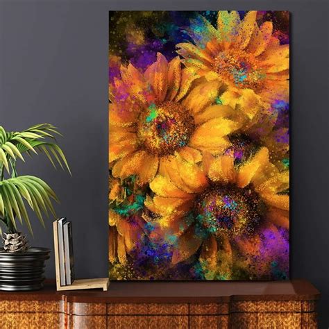 wall26 Canvas Wall Art Sunflower Painting Wall Decor Stretched and Framed Ready to Hang ...