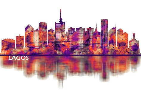 Lagos Nigeria Skyline Mixed Media by NextWay Art - Pixels