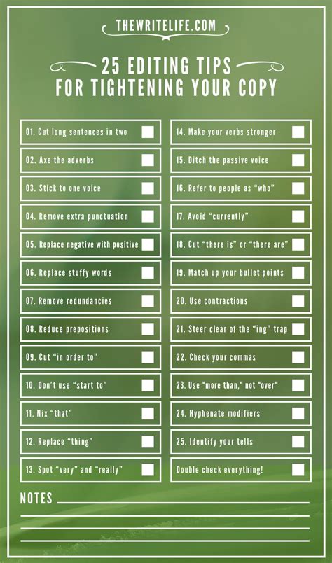 25 Editing Tips for Tightening Your Copy: Now a Printable Checklist