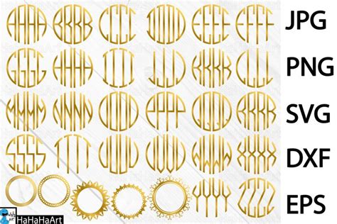 Gold Monogram Alphabet - Clip art / Cutting Files (256365)