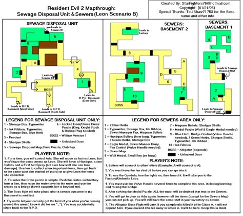 Resident Evil 2 Leon B: Sewage Disposal Unit/Sewers Map (GIF) - StarFighters76 - Neoseeker ...