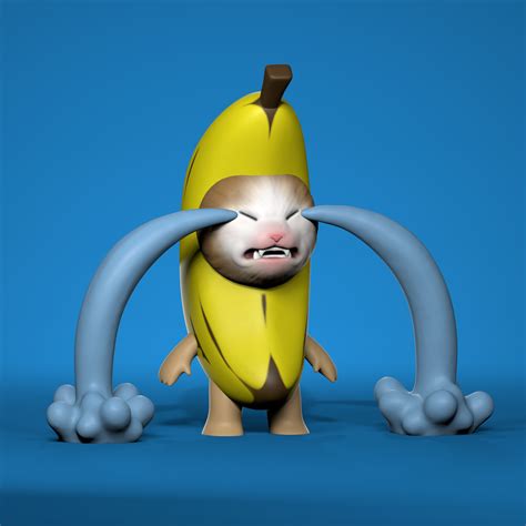 STL file Crying Banana Cat Meme・Design to download and 3D print・Cults