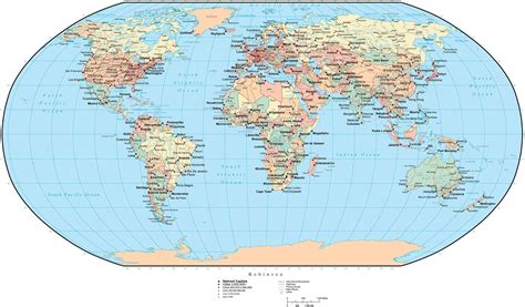 World Map - Europe/Africa Centered - Robinson Projection