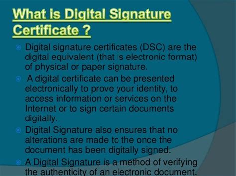 Digital signature certificate