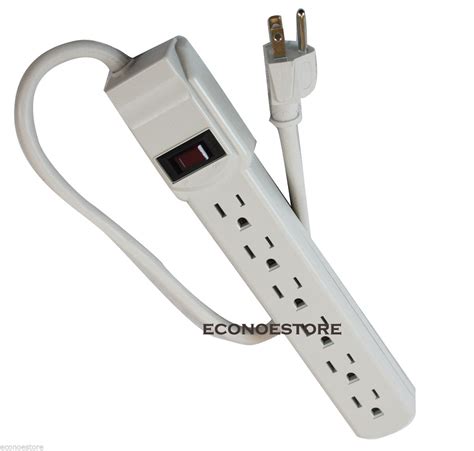 New UL LISTED 6 Outlet Power Strip Surge Protector 1.6 ft 14/3 AWG Free Shipping – EconoSuperStore