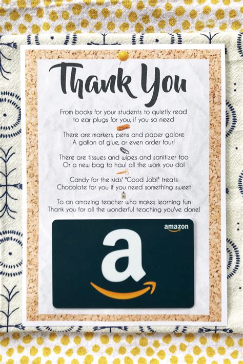 Amazon Gift Card Printable For Teacher