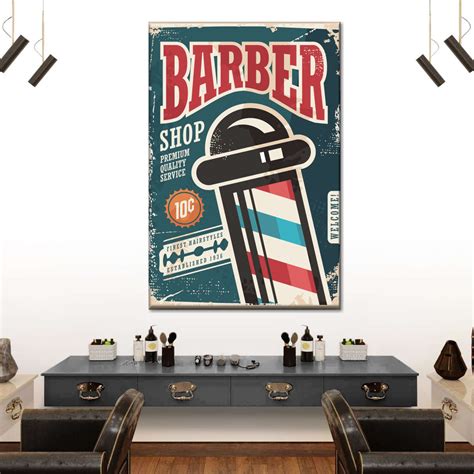 Retro Barber Shop Poster Wall Art | Digital Art