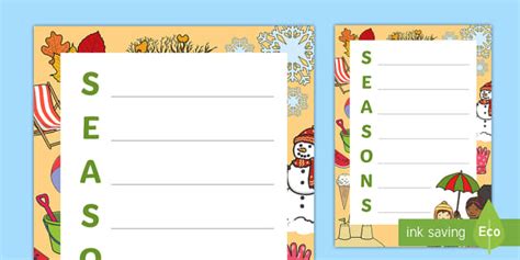 Seasons Acrostic Poem (teacher made) - Twinkl