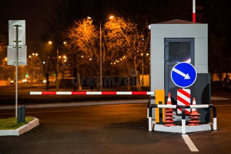 Barrier Parking Entrance To the Parking Lot and Barrier Stock Image - Image of building, city ...