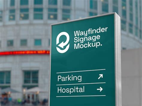 Premium PSD | Outdoor Wayfinder Signage Mockup