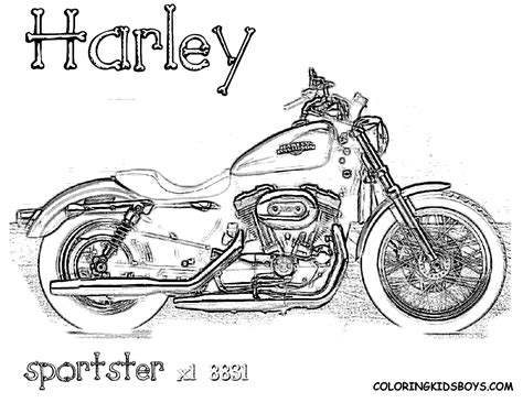 Harley davidson coloring pages to download and print for free