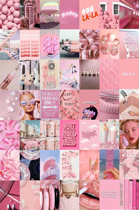 Aesthetic Wallpaper Pink Collage | Back out