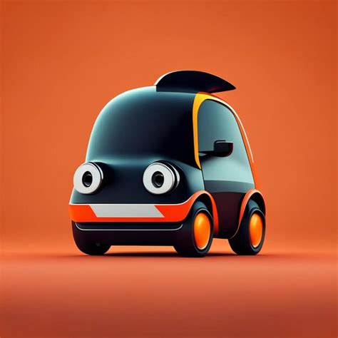 Premium AI Image | a cartoon drawing of a smart car with a face that says " smart