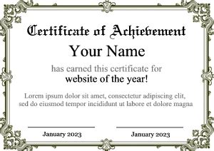 Certificate Of Acceptance Template