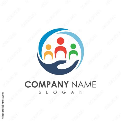 People Care Logo Design Template, Social Care Logo, People Group Logo Stock Vector | Adobe Stock