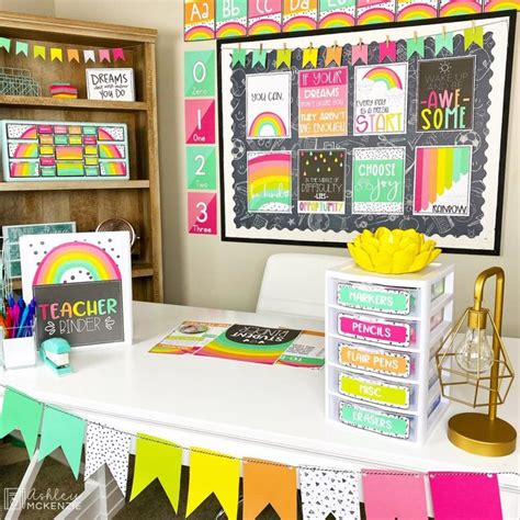 Boho Rainbow Classroom Decor - Ashley McKenzie in 2021 | Elementary classroom decor, Elementary ...