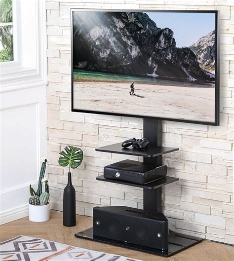 FITUEYES Universal Floor Swivel TV Base TV Stand with Mount for 32-65 Inch Samsung TCL Apple ...