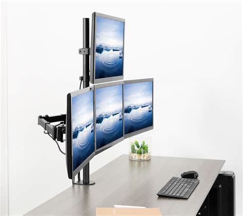 VIVO Quad Heavy Duty 13" to 24" Monitor Desk Mount | 3 + 1 Stand Holds 4 Screens 818538027204 | eBay