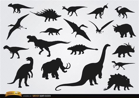 Dinosaur Prehistoric Animal Silhouettes Vector Download