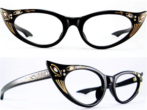 Vintage Eyeglasses Frames Eyewear Sunglasses 50S: VINTAGE 50s CAT EYE GLASSES SUNGLASS FRAME GLASSES