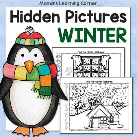 Winter Hidden Picture Worksheets - Mamas Learning Corner