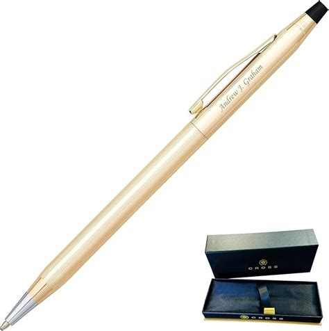 Amazon.com : Gold Cross Pen | Personalized Cross Pen Classic Century 10 Karat Gold Rolled ...