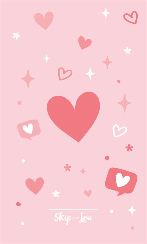 Free Pink Heart Wallpaper For Phone and Computer | Skip To My Lou