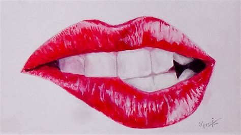 Lips Painting | How to paint Lips with watercolors step by step | Watercolor Painting Tutorial ...