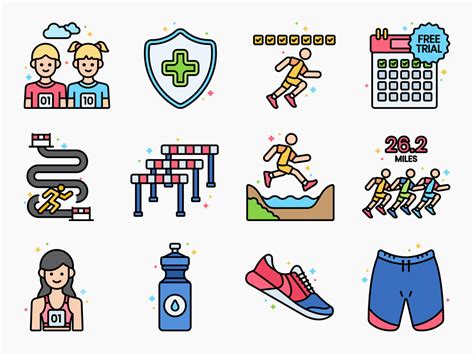 75 Running Icon Set - Flat Icons