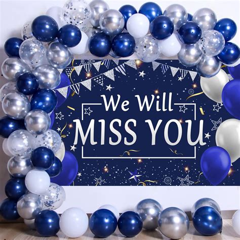 Farewell Party Decorations for Men Women | We Will Miss You Banner Backdrop | Going Away Party ...