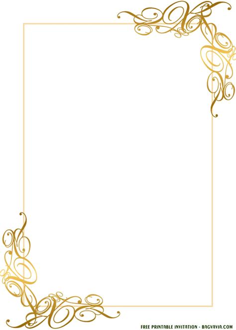 FREE Printable Gold Lace Invitation Templates