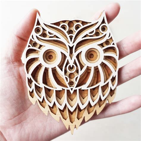 Owl Layered Mandala Laser Cut File - SVG / DXF