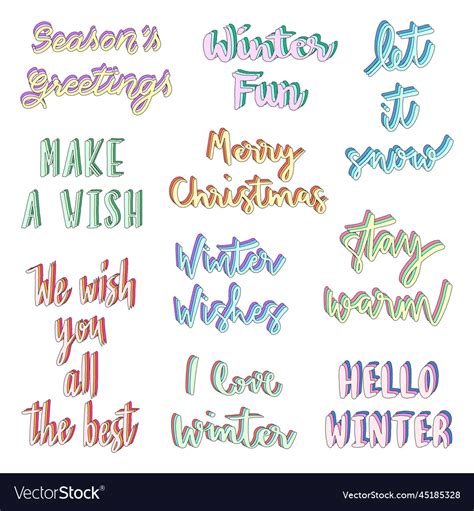 Set of christmas and happy new year quotes Vector Image