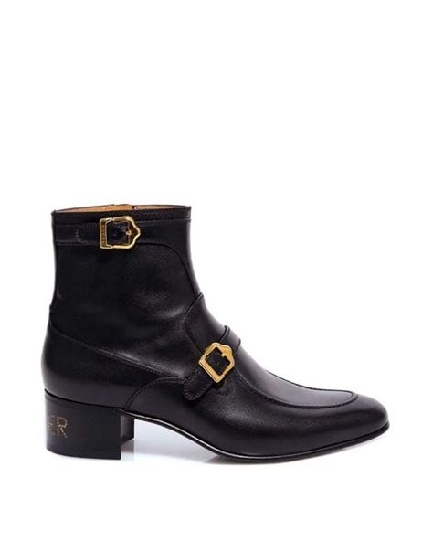 Gucci Sucker Leather Boots in Black for Men | Lyst