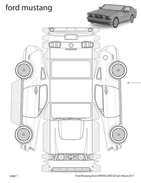 White 2011 Mustang Paper Car Coupe | DIY and Crafts | Pinterest