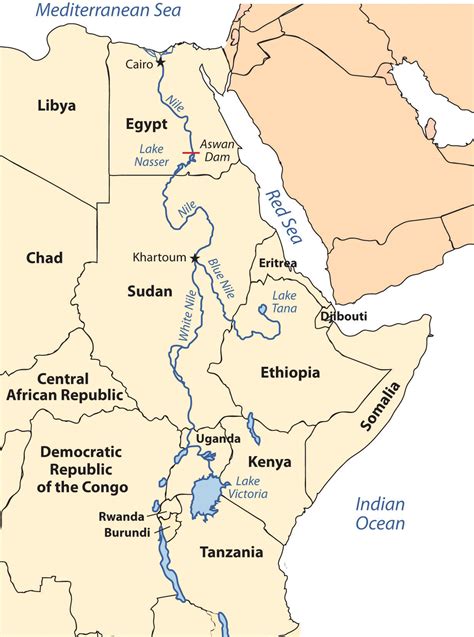 Africa Map White Nile River