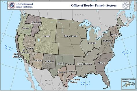 Map 1. US Border Patrol Sectors