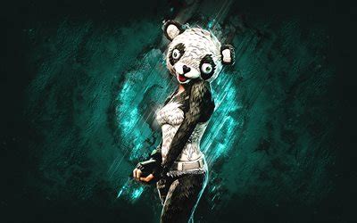 Download wallpapers Fortnite PANDA Team Leader Skin, Fortnite, main characters, turquoise stone ...