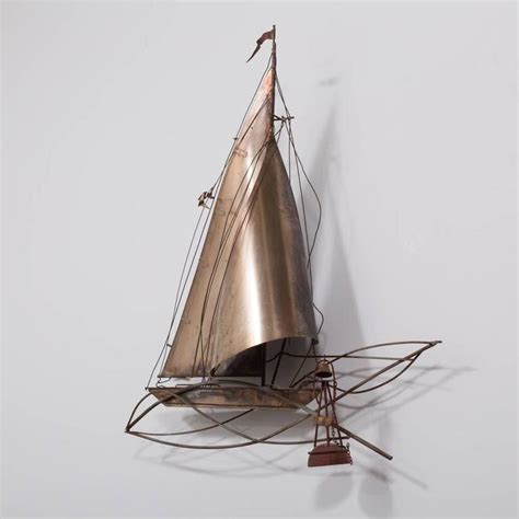 Metal Boat Wall Sculpture by Curtis Jere, USA Signed 1977 at 1stDibs