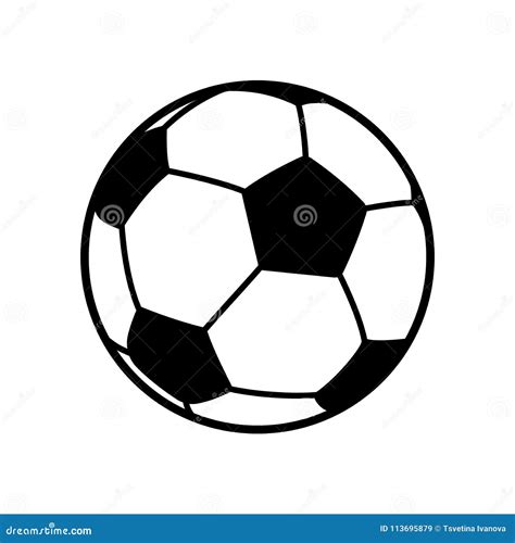 Football, Soccer Ball Vector Black and White Illustration. Stock Illustration - Illustration of ...