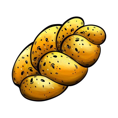 Challah Watercolor Illustration. Unleavened Jewish Bread, Holiday Pastries for Shabbat Stock ...