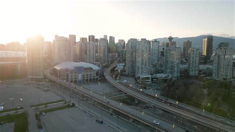 Aerial view of the skyscrapers in Downtown of Vancouver, Canada 25336700 Stock Video at Vecteezy