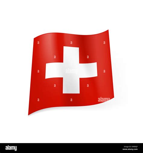 National flag of Switzerland: white cross in centre of red square field Stock Photo - Alamy