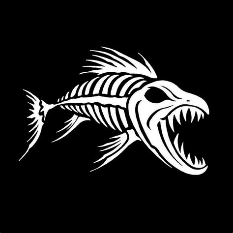 Skeleton Fish Bones #3 Vinyl Decal Sticker Kayak Fishing Car Window Truck Boat Tribal-in Car ...