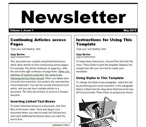 Newsletter Template | Newsletter Templates Word