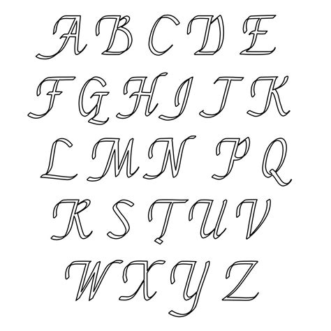 Printable Cursive Letter Stencils | Cursive letters fancy, Lettering alphabet fonts, Script ...