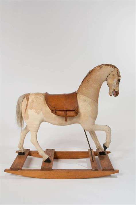 Antique Victorian Rocking Horse on Oak Base For Sale at 1stdibs